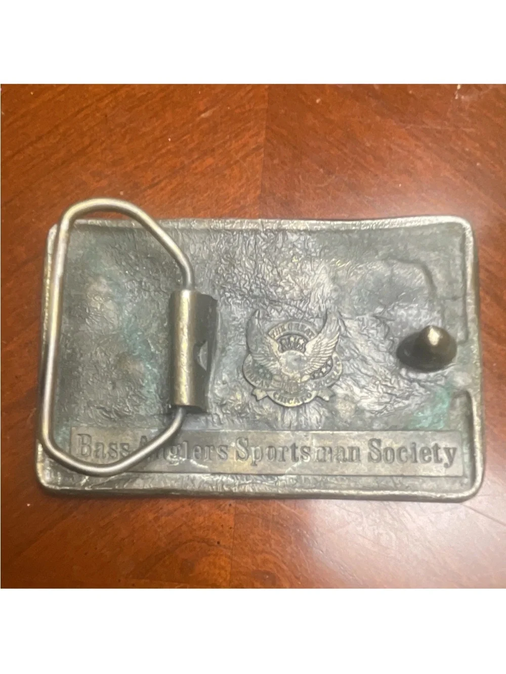 Vintage B.A.S.S. Brass Belt Buckle 80s Great American Buckle Co Chicago Fishing